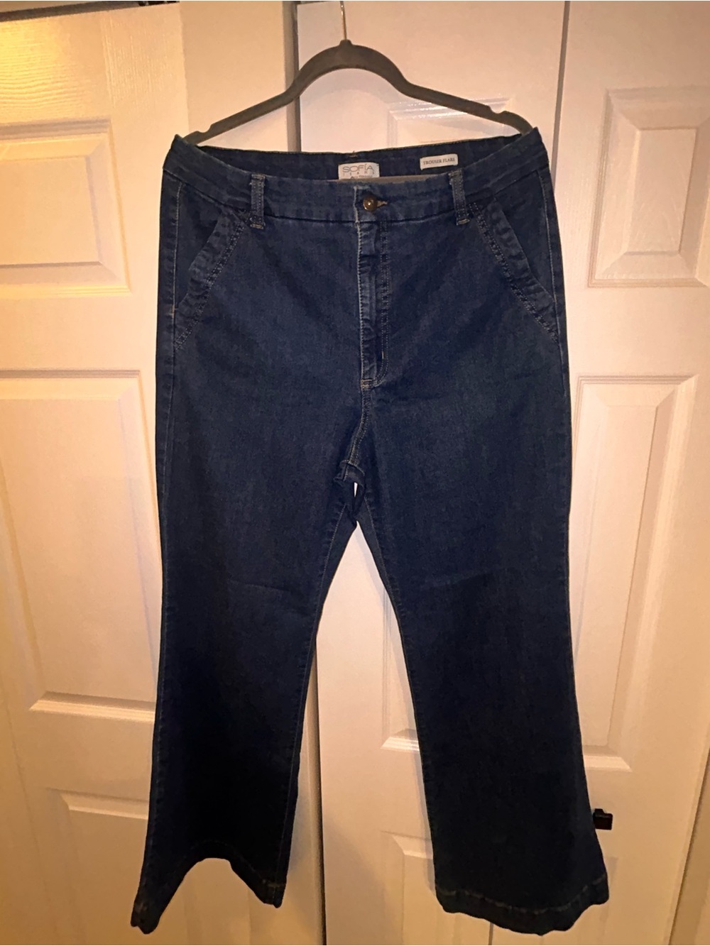 Sofia Jeans by Sofia Vergara Trouser Flare Jeans Dark Wash Size 16